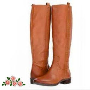 Sam Edelman Knee High Riding Boot Brown Prina Leather & Grommet Accents Size 7